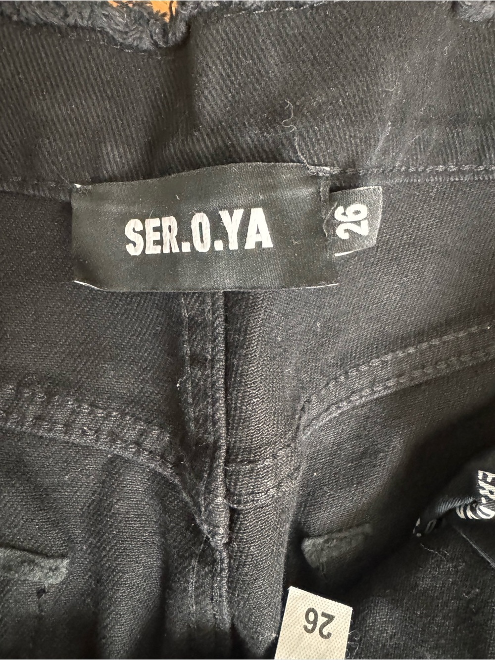 SER.O.YA Black Distressed Wide-Leg Jeans - Picture 3 of 3